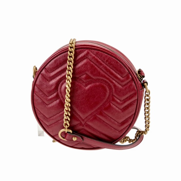 Gucci GG marmot round shoulder bag in red - Picture 3 of 8